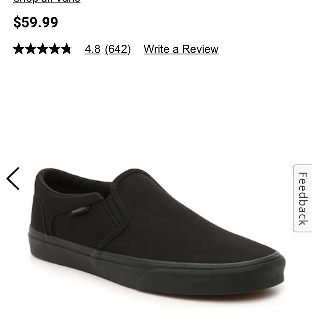Solid Black Slip on Vans